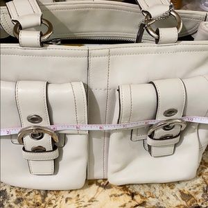Coach leather mini bag white gently used